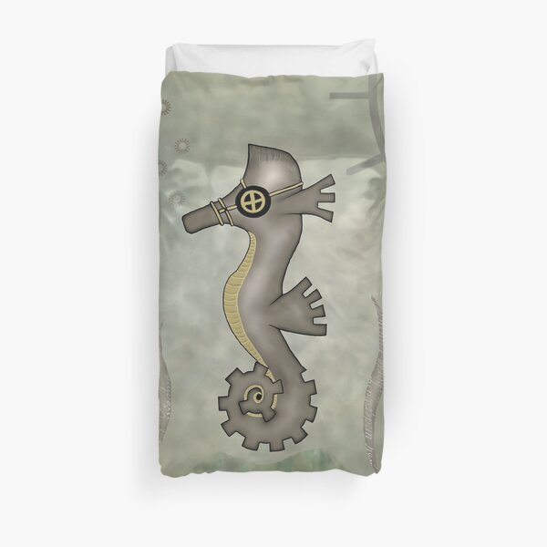 Sir Angustus Finn - Nautical Steampunk Seahorse Duvet Cover