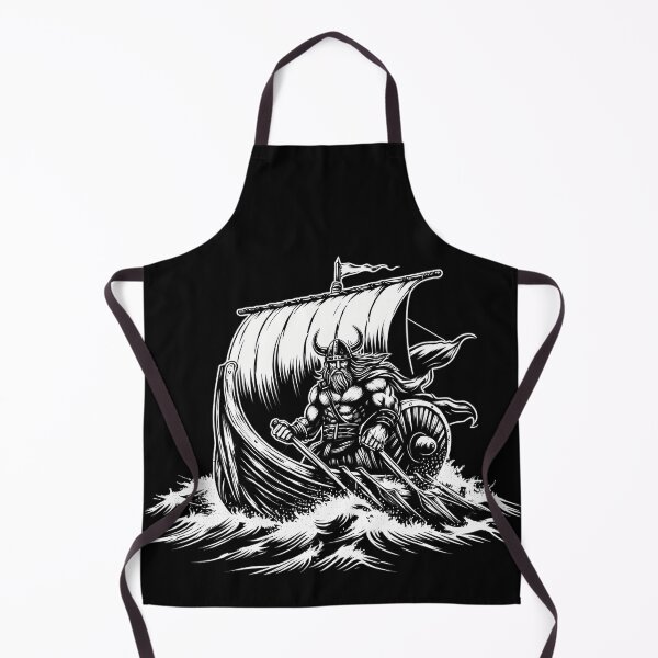 Item preview, Strong Viking on his ship in a raging sea designed and sold by CreativeSparkzz.