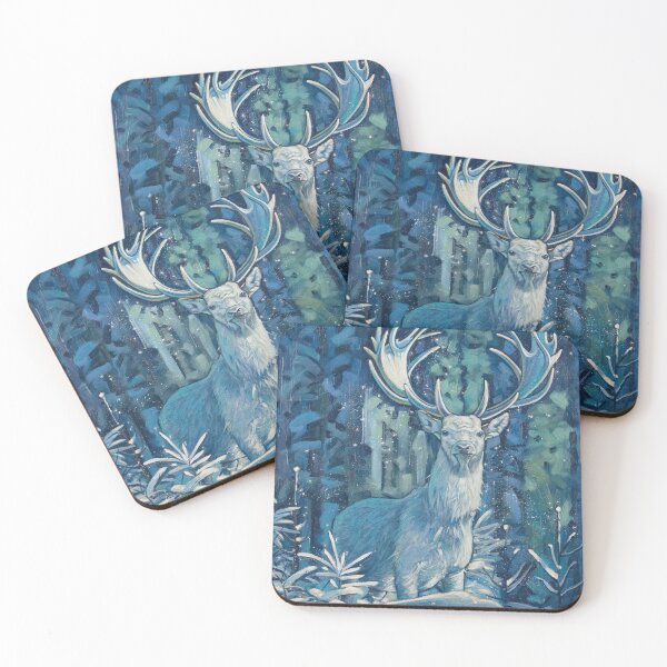 Item preview, Frosty stag oil painting designed and sold by Yue Zeng Art Studio.