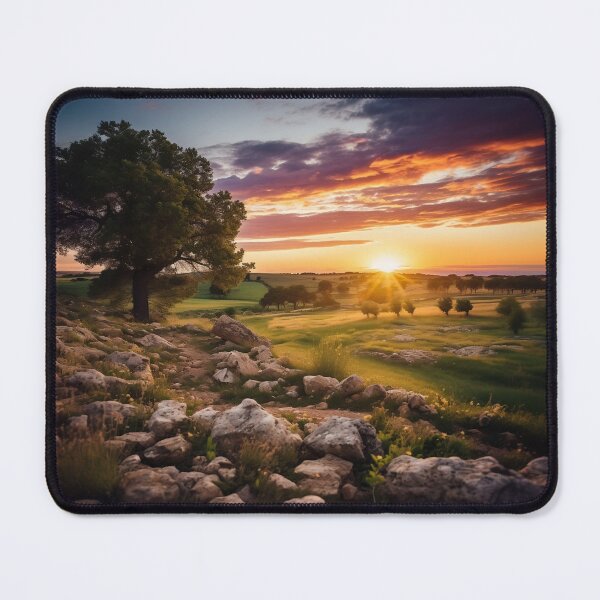 Item preview, Tuscany fields and tree on hills at sunrise - Landscape photography designed and sold by TheArtistOf2022.