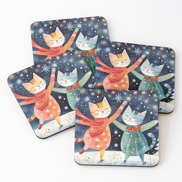 Item preview, Christmas winter cat dance duo designed and sold by YukiKenji.