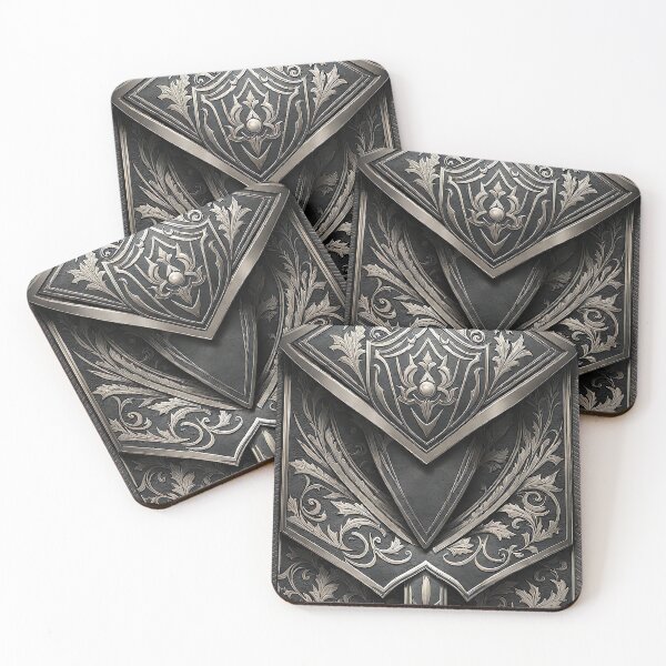 Item preview, Floral Elegance Luxurious Carved Metal Shield Design designed and sold by Miniverse  Acrylics.