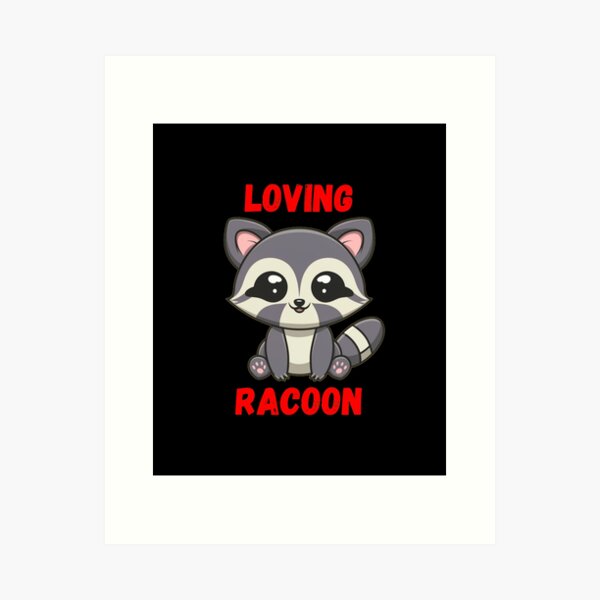 Item preview, Cute Kawaii Loving Racoon designed and sold by Enigma-Graphics.