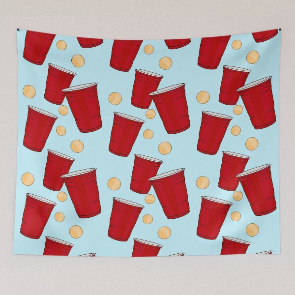 Item preview, Playful Pong Party: Red Cups and Ping Pong Balls Pattern designed and sold by Vnouk.