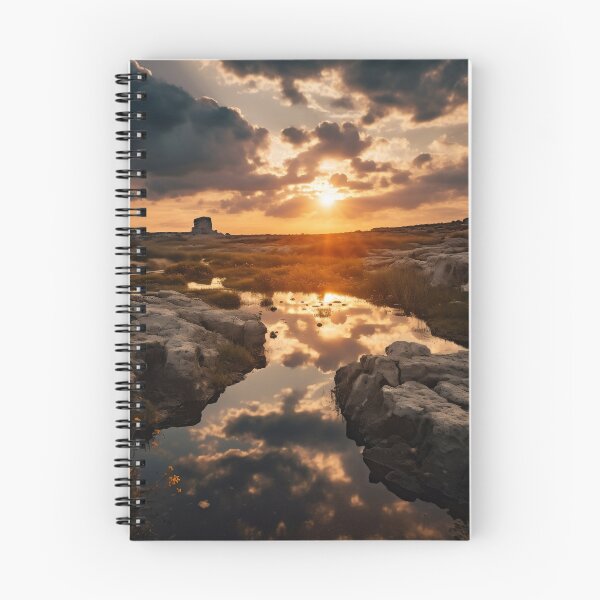 Item preview, River and rocks at sunset in long exposure - Landscape photography designed and sold by TheArtistOf2022.