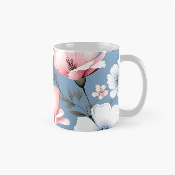 Artikelvorschau, Blaues Rosa Blumenmuster in sanften Farben entworfen und verkauft von Naturitude.