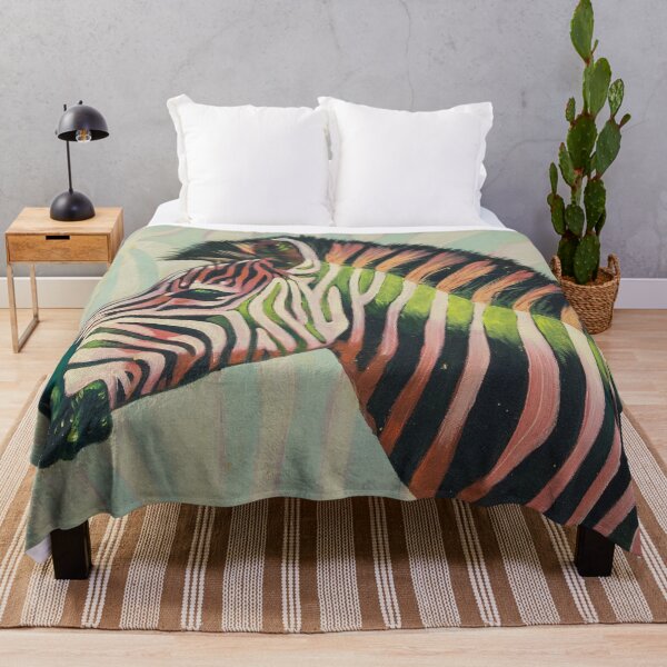 Item preview, Neon zebra oil painting designed and sold by Yue Zeng Art Studio.