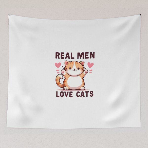 Item preview, REAL MEN LOVE CATS designed and sold by MegzDesign.