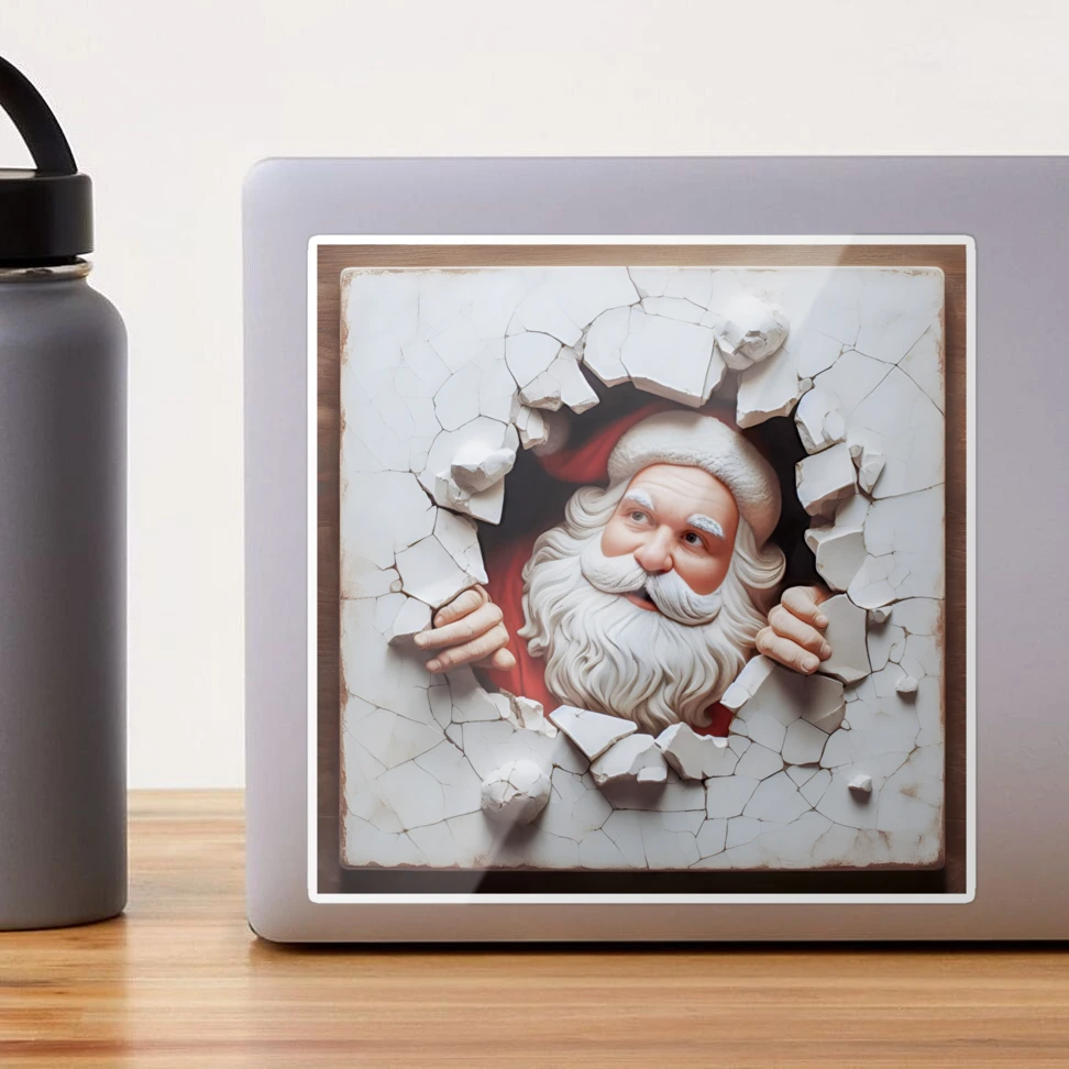 thumbnail image 2 of Seyotauo Christmas Wall Stickers Christmas Wall Decals 3D Santa Claus Breaking The Wall Designs Xmas Toilet Stickers Self-Adhesive Christmas Wall Stickers Funny Christmas Wall Decor Supplies 2 of 11
