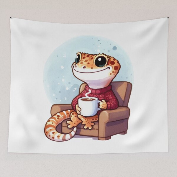 Item preview, Little gecko drinkig coffee in the morning. designed and sold by digitaldraw4you.