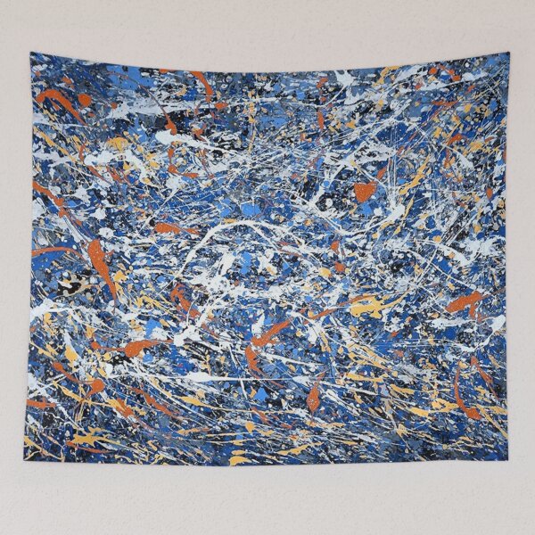 Item preview, Abstract Jackson Pollock Painting Original Art ,artwork by Jackson Pollock, red, yellow, blue, black designed and sold by Amy-Hamilton.