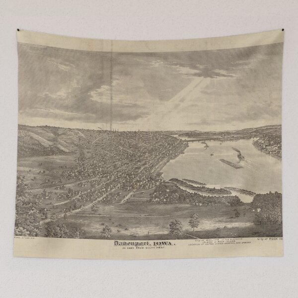 Item preview, Vintage Pictorial Map of Davenport IA (1875) designed and sold by BravuraMedia.