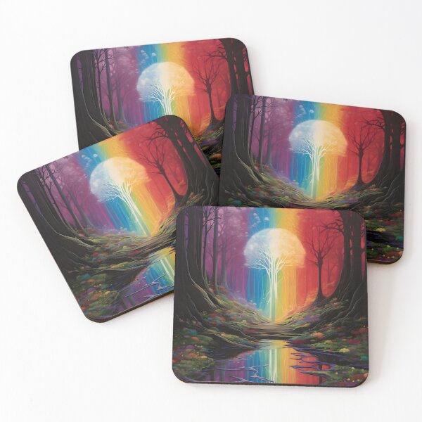 Item preview, Bioluminescent Mirage: Forest's Reflective Rainbow designed and sold by AI-Only Creations.