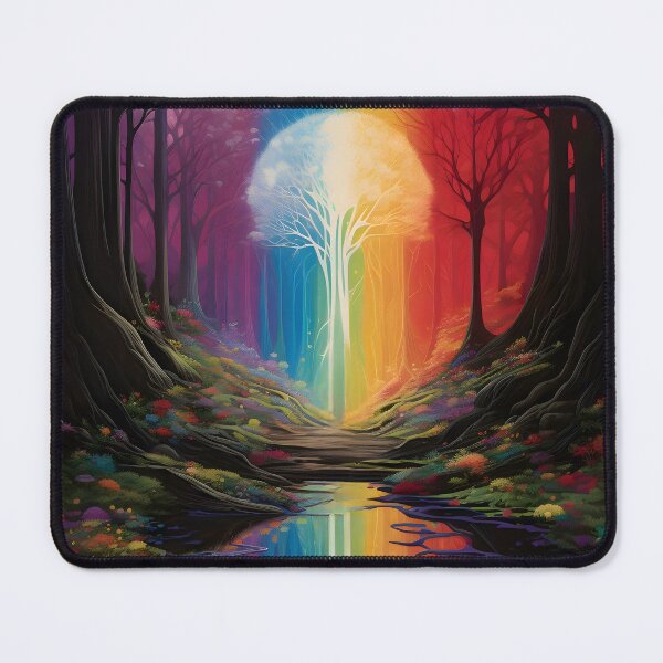 Item preview, Bioluminescent Mirage: Forest's Reflective Rainbow designed and sold by AI-Only Creations.