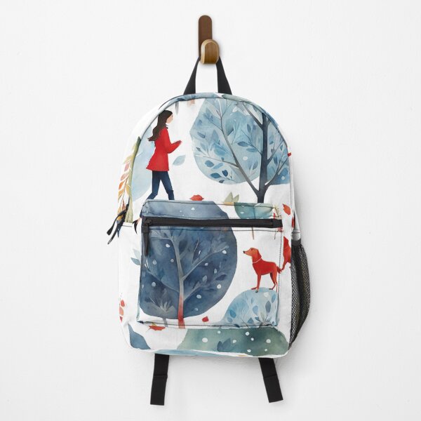 Item preview, Lady and Dog in the Woods, city story, watercolor designed and sold by boyangyang.