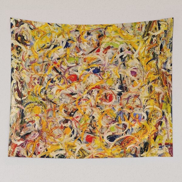 Item preview, Abstract Jackson Pollock Painting Original Art ,artwork by Jackson Pollock, red, yellow, blue, black designed and sold by Amy-Hamilton.
