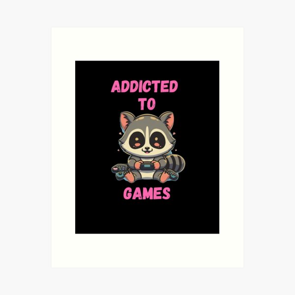 Item preview, Cute Baby racoon Addicted to Games designed and sold by Enigma-Graphics.