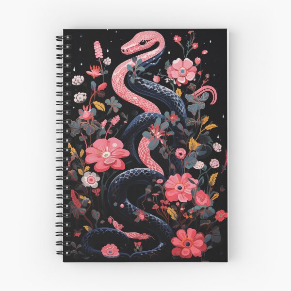 Item preview, Snake and flowers: pink version designed and sold by TheGreenAna.