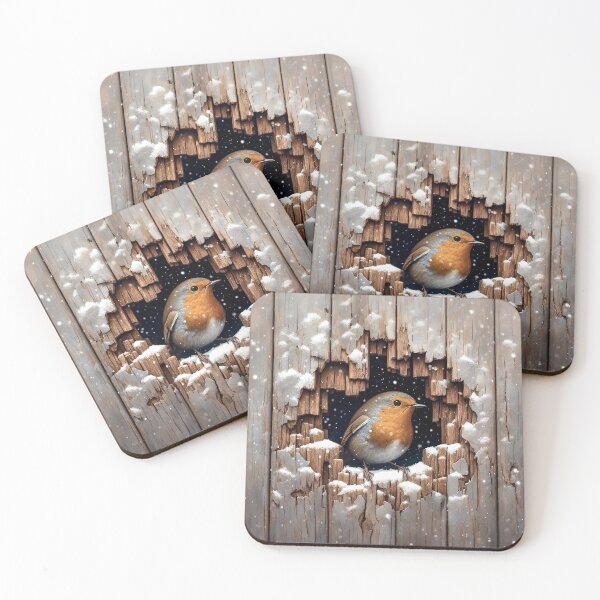 Item preview, 3d Christmas Robin in a Hole in the wood designed and sold by SideKickCreates.
