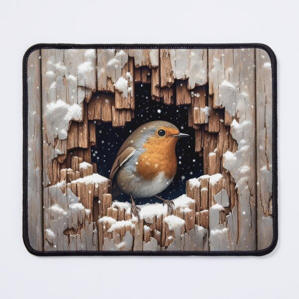 Item preview, 3d Christmas Robin in a Hole in the wood designed and sold by SideKickCreates.