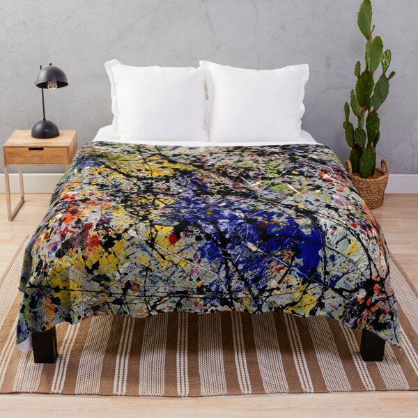Item preview, Abstract Jackson Pollock Painting Original Art ,artwork by Jackson Pollock, red, yellow, blue, black designed and sold by Amy-Hamilton.