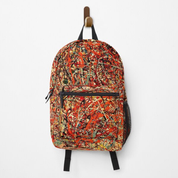 Item preview, Abstract Jackson Pollock Painting Original Art ,artwork by Jackson Pollock, red, yellow, blue, black designed and sold by Amy-Hamilton.