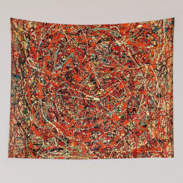 Item preview, Abstract Jackson Pollock Painting Original Art ,artwork by Jackson Pollock, red, yellow, blue, black designed and sold by Amy-Hamilton.