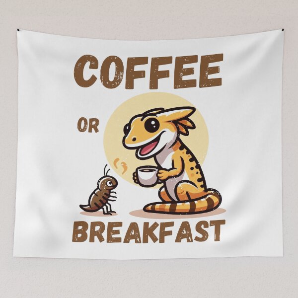 Item preview, Gecko dilemma: coffee or breakfast? designed and sold by digitaldraw4you.