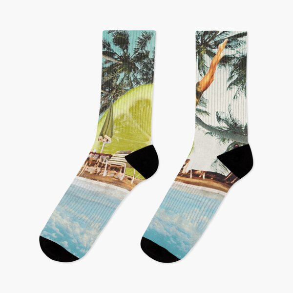 Item preview, Key Lime Sky - diver among palm trees and lime sun designed and sold by linzsepe.