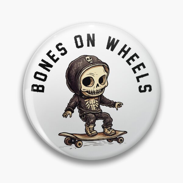 Item preview, Skeleton Skateboarder - Bones On Wheels (Black Lettering) designed and sold by VelvetRoom.
