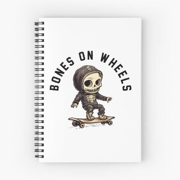Item preview, Skeleton Skateboarder - Bones On Wheels (Black Lettering) designed and sold by VelvetRoom.