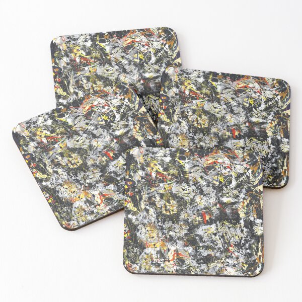 Item preview, Abstract Jackson Pollock Painting Original Art ,artwork by Jackson Pollock, red, yellow, blue, black designed and sold by Amy-Hamilton.