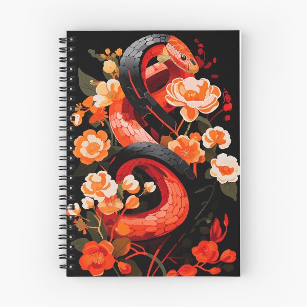 Item preview, Snake and flowers: orange version designed and sold by TheGreenAna.