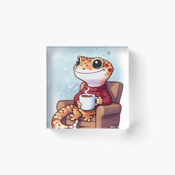 Item preview, Little gecko drinkig coffee in the morning. designed and sold by digitaldraw4you.