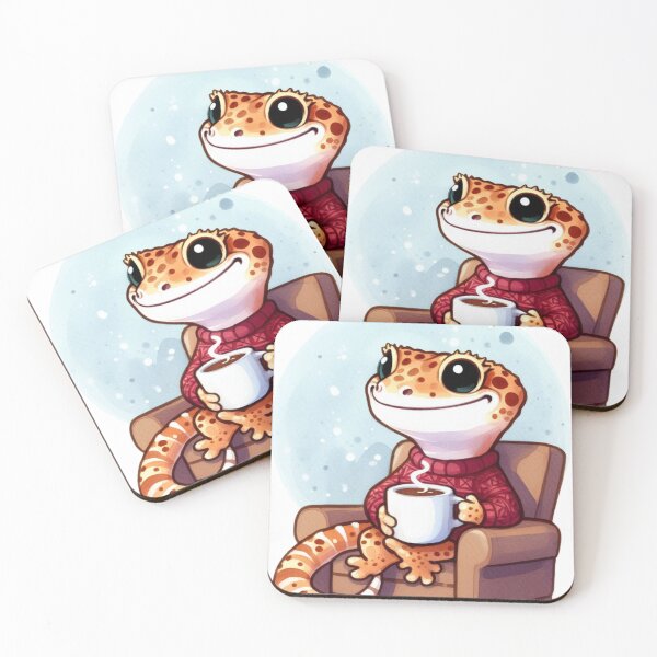 Item preview, Little gecko drinkig coffee in the morning. designed and sold by digitaldraw4you.