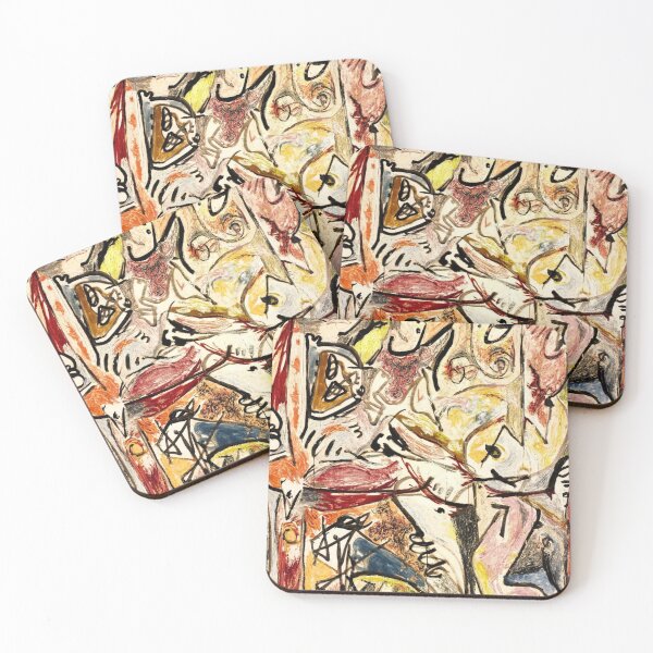 Item preview, Abstract Jackson Pollock Painting Original Art ,artwork by Jackson Pollock, red, yellow, blue, black designed and sold by Amy-Hamilton.