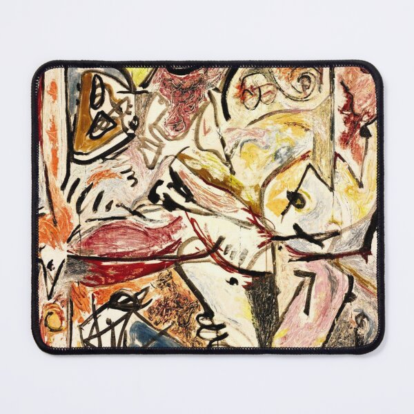 Item preview, Abstract Jackson Pollock Painting Original Art ,artwork by Jackson Pollock, red, yellow, blue, black designed and sold by Amy-Hamilton.