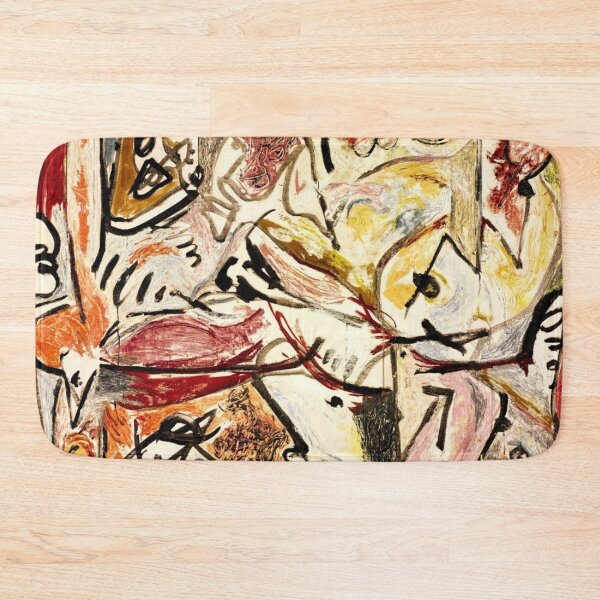 Item preview, Abstract Jackson Pollock Painting Original Art ,artwork by Jackson Pollock, red, yellow, blue, black designed and sold by Amy-Hamilton.