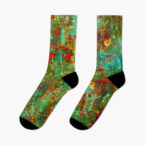 Item preview, Abstract Jackson Pollock Painting Original Art ,artwork by Jackson Pollock, red, yellow, blue, black designed and sold by Amy-Hamilton.