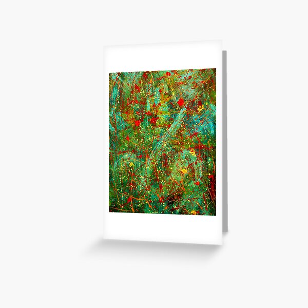 Vista previa del artículo con la obra «Resumen Jackson Pollock Pintura Arte Original, obra de arte de Jackson Pollock, rojo, amarillo, azul, negro», diseñado y vendido por Amy-Hamilton.