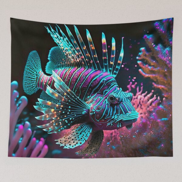 Item preview, Bioluminescent Lionfish Art designed and sold by JohnXD247.