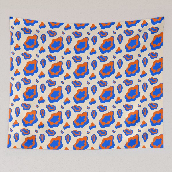 Item preview, Retro Funk Fusion: Cute Doodles in Orange and Blue designed and sold by Vnouk.