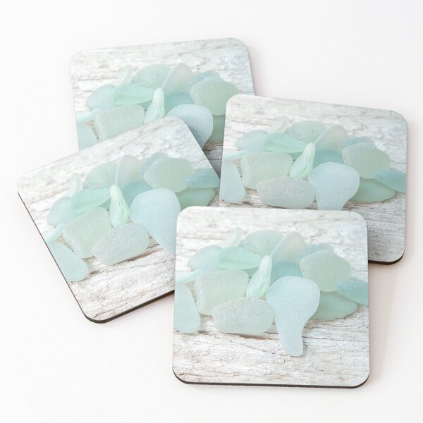 Item preview, Sea Foam Sea Glass Pale and Bright Light Grey Wood and Turquoise designed and sold by Beachy.