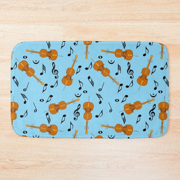 Item preview, Cello Black Music Notes Pattern Blue designed and sold by BartholGraphics.