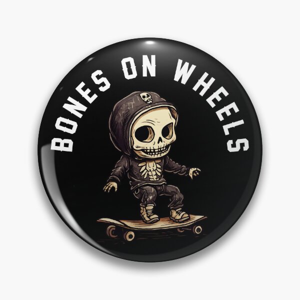 Item preview, Skeleton Skateboarder - Bones On Wheels (White Lettering) designed and sold by VelvetRoom.