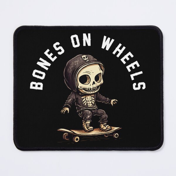 Item preview, Skeleton Skateboarder - Bones On Wheels (White Lettering) designed and sold by VelvetRoom.