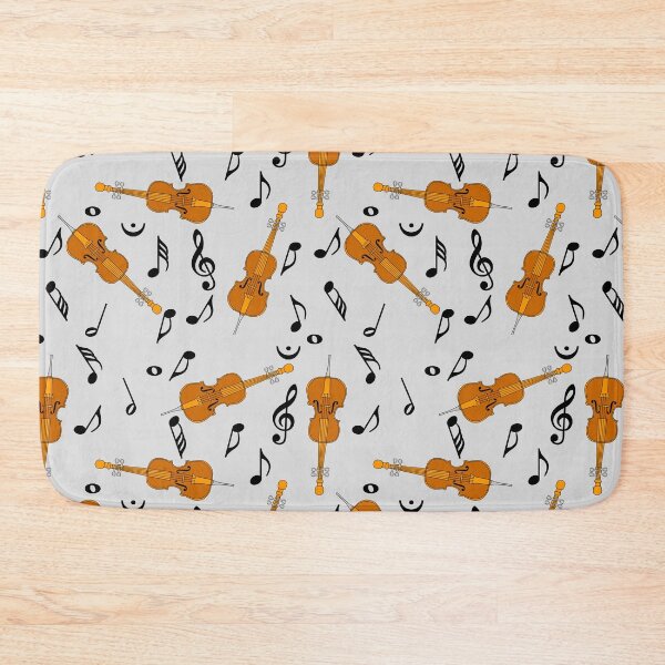 Item preview, Cello Black Music Notes Pattern Gray designed and sold by BartholGraphics.