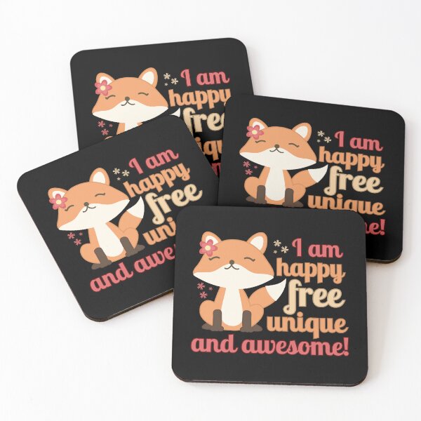 Item preview, Happy Free Unique and Awesome - CuteFox designed and sold by SeledineArt.