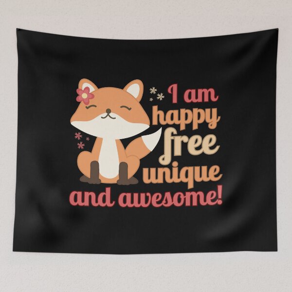Item preview, Happy Free Unique and Awesome - CuteFox designed and sold by SeledineArt.