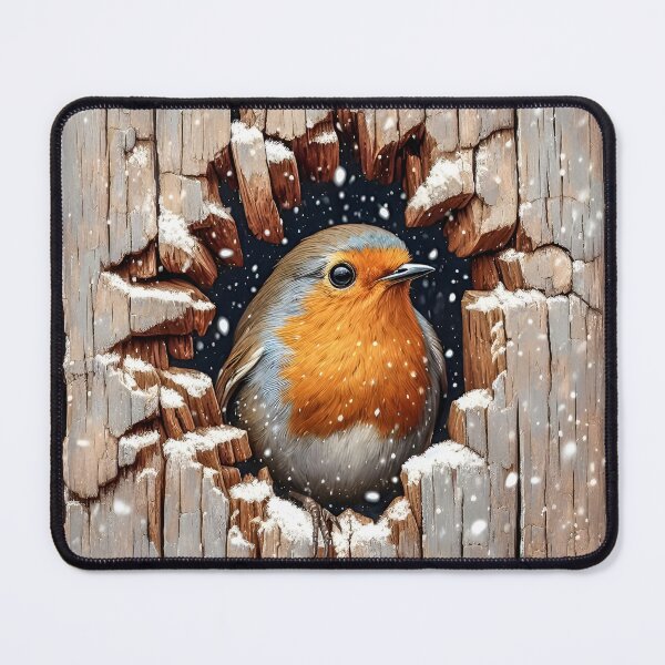 Item preview, 3d Christmas Robin in a Hole in the wood designed and sold by SideKickCreates.
